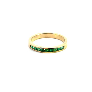 14KY Channel Set Emerald Ring