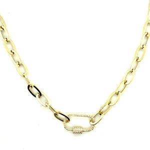 14k yellow gold oval link neck