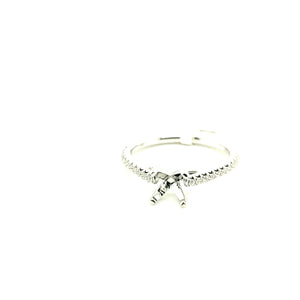 Semi-mount ring with diamond shank
