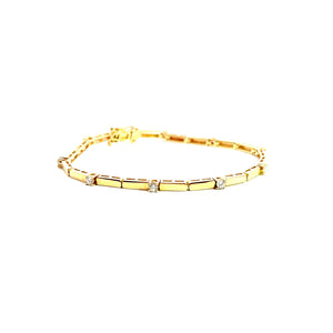 14k gold bar and diamond bracelet