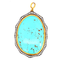 Lika Behar Kingman turquoise and diamond pendant