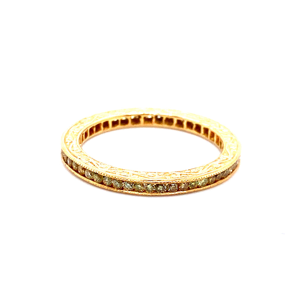 
                
                    Load image into Gallery viewer, 18k yellow gold channel set di
                
            