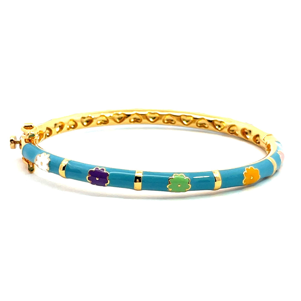 Children's blue enamel flower bracelet