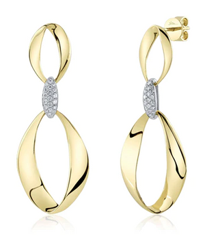 
                
                    Load image into Gallery viewer, Mobius and Diamond Dangle Earrings
                
            
