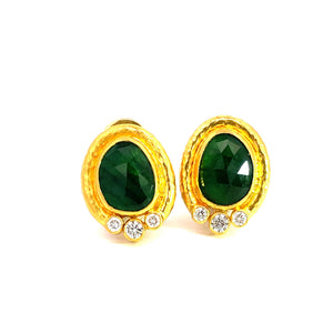 Gurhan Emerald with 3 Diamonds Earrings