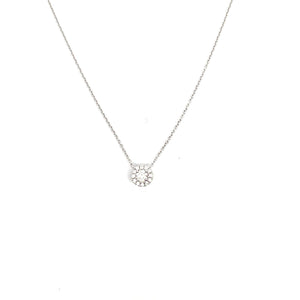 Diamond pendant with halo on chain necklace