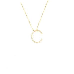 
                
                    Load image into Gallery viewer, 18KW Pave Diamond &amp;quot;C&amp;quot; On Chain
                
            