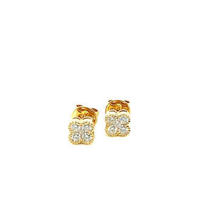 Small diamond flower earrings