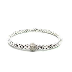 
                
                    Load image into Gallery viewer, Fope Stretch Bracelet With Pave Diamond Rondelle
                
            