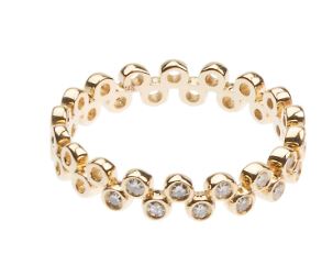 Lee Jones Rose Gold Bezel Set Diamond Ring