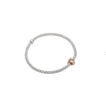 Fope Stretch Bracelets With Pave Oval Diamonds