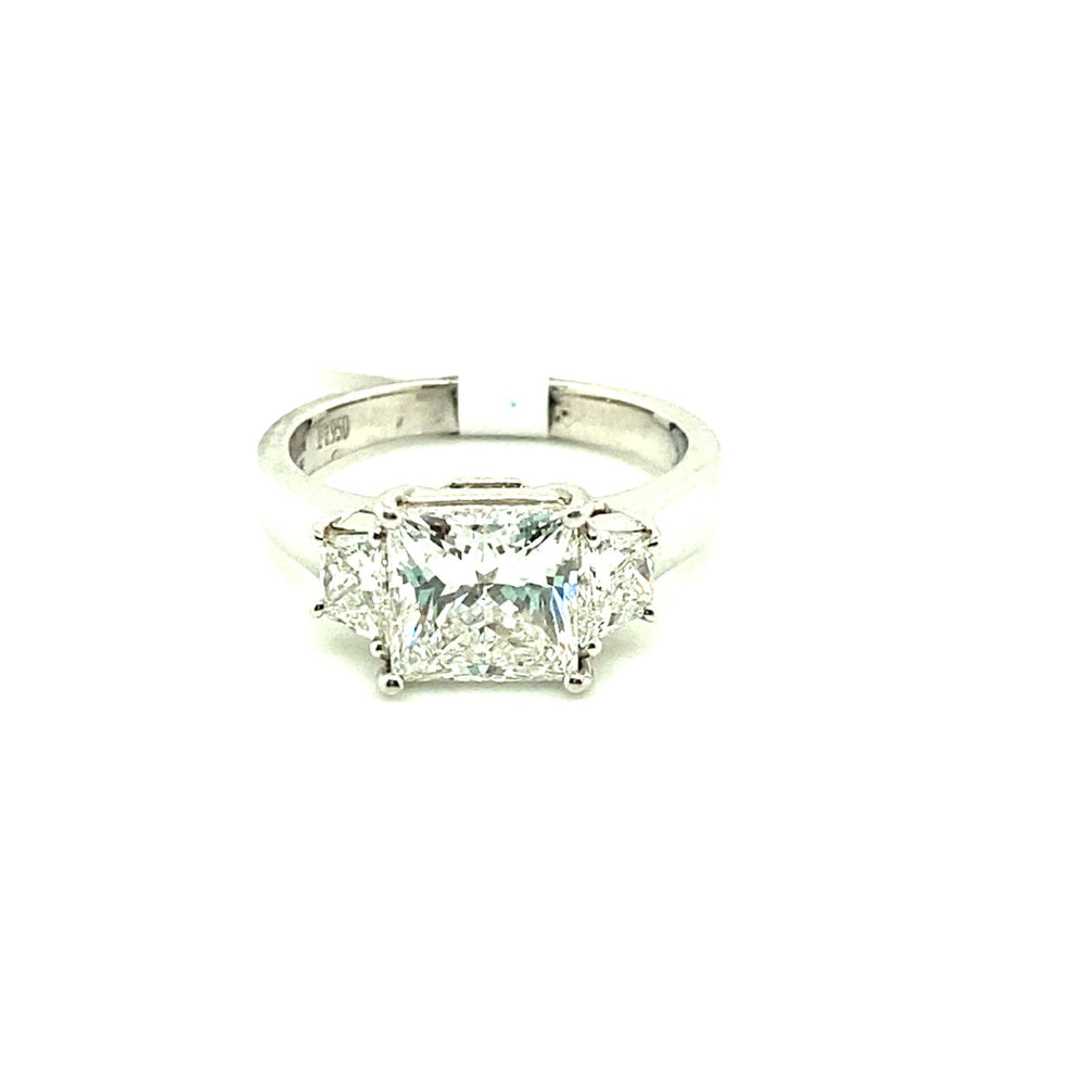 Platinum Radiant Cut Diamond Ring