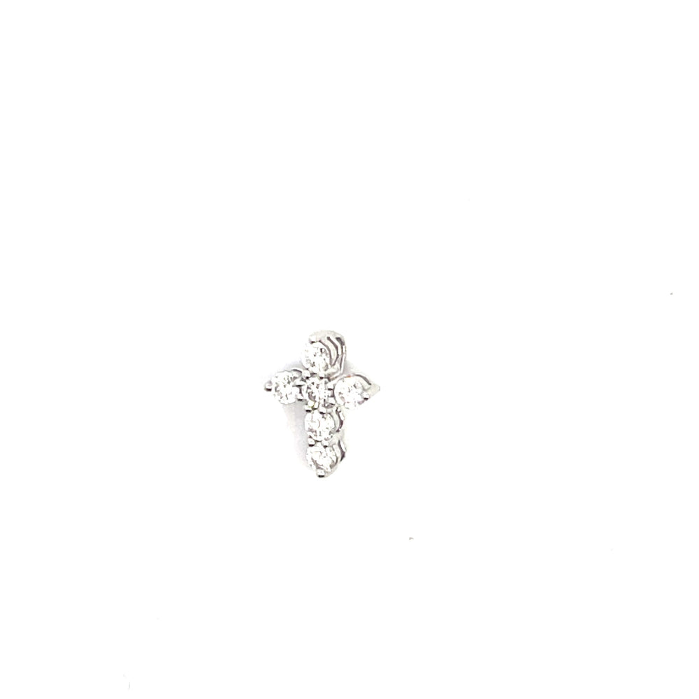 14KW Small Diamond Cross Pendant