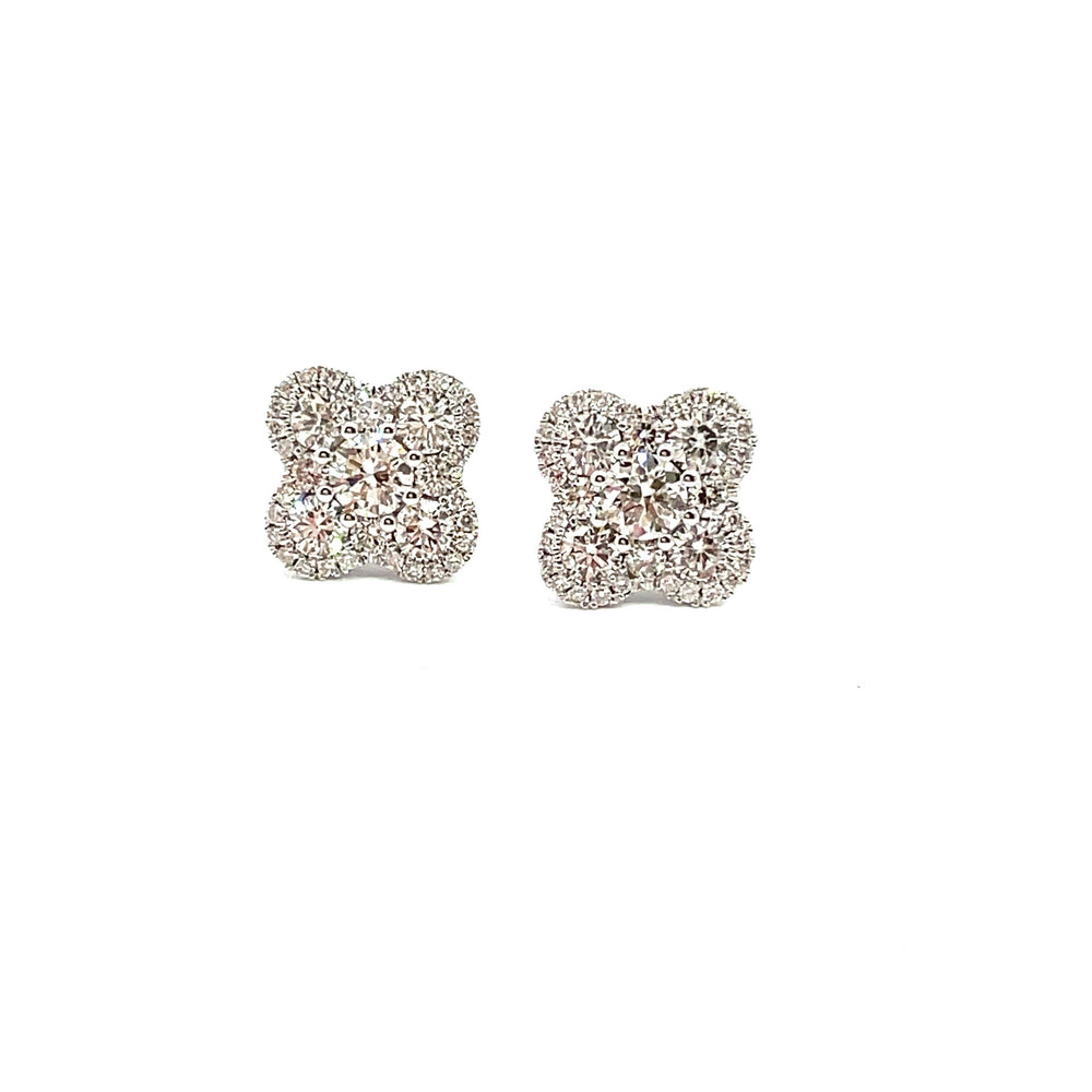 Small diamond flower earrings