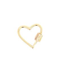 14k yellow gold open heart wit
