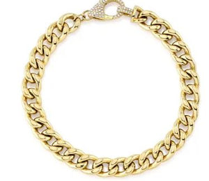 14k yellow gold diamond link b