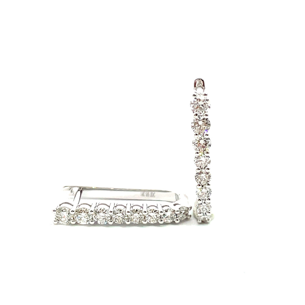 Oblong diamond hoop earrings