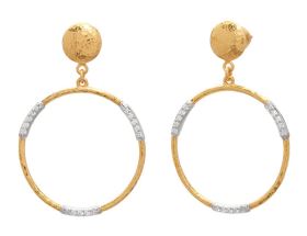 Gurhan 24KY Open Circle Diamonds Earrings