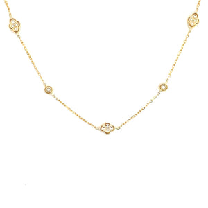14k yellow gold clover and rou