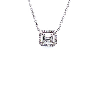 Diamond Bagutte Halo Pendant