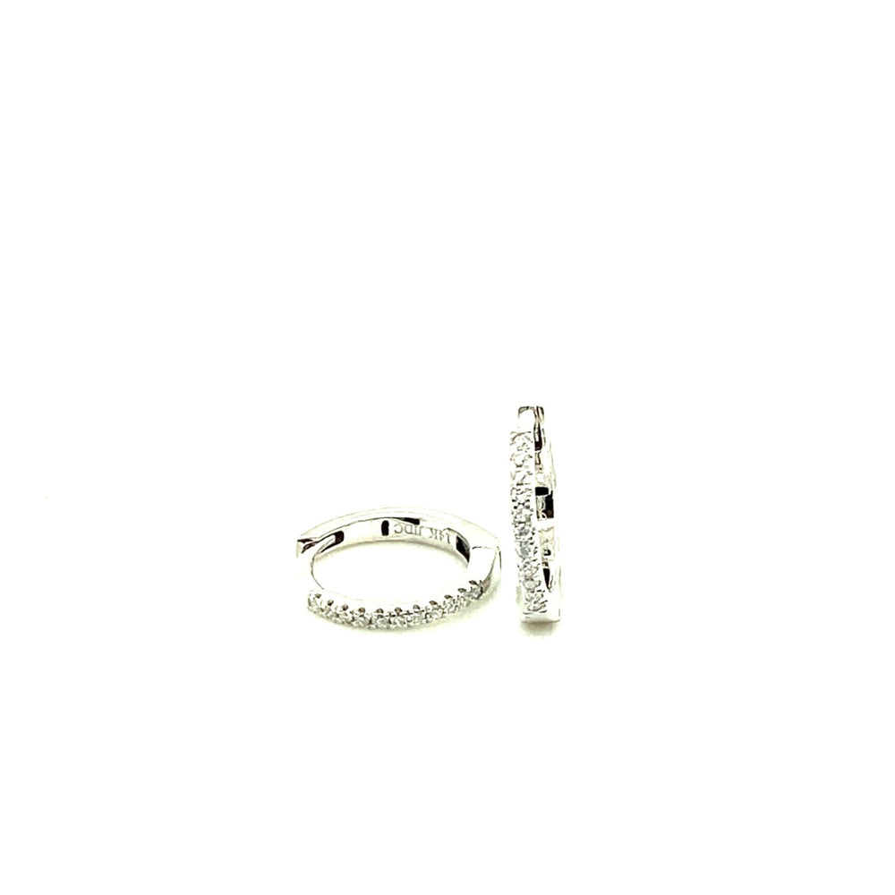 
                
                    Load image into Gallery viewer, 14k yellow gold diamond huggie
                
            