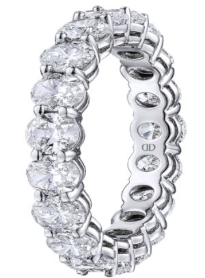 Platinum Oval Cut Diamond Eternity Ring