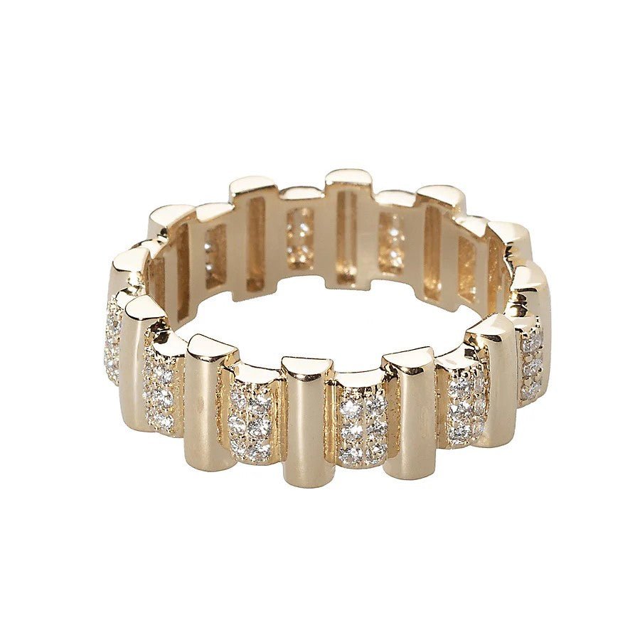 Alternating Diamond Gold Bar Ring - Kelly Wade Jewelers