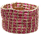 Alternating Oval Ruby & Diamond Bracelet - Kelly Wade Jewelers