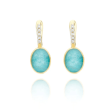 Amazonite Diamond Earrings - Kelly Wade Jewelers