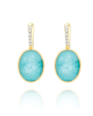 Amazonite Diamond Medium Earrings - Kelly Wade Jewelers