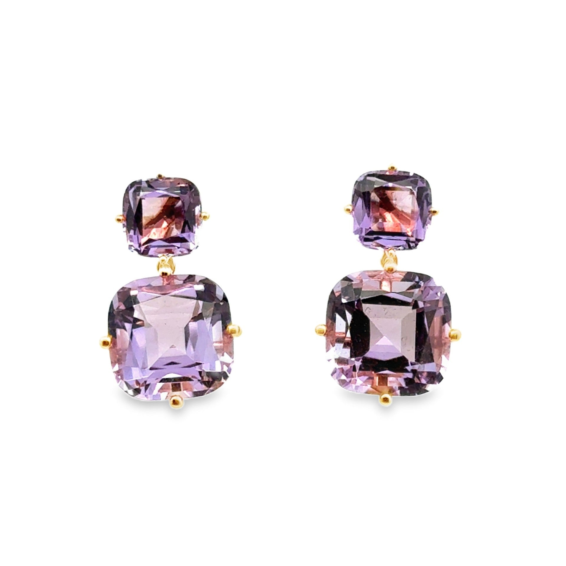 Amethyst Double Drop Earrings - Kelly Wade Jewelers