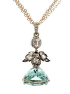 Aquamarine & Diamond Angel Drop Pendant - Kelly Wade Jewelers