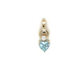 Aquamarine & Diamond Heart Charm - Kelly Wade Jewelers