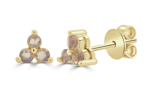 3 Cluster opal stud earrings