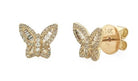 Baguette And Round Diamond Butterfly Stud Earrings - Kelly Wade Jewelers