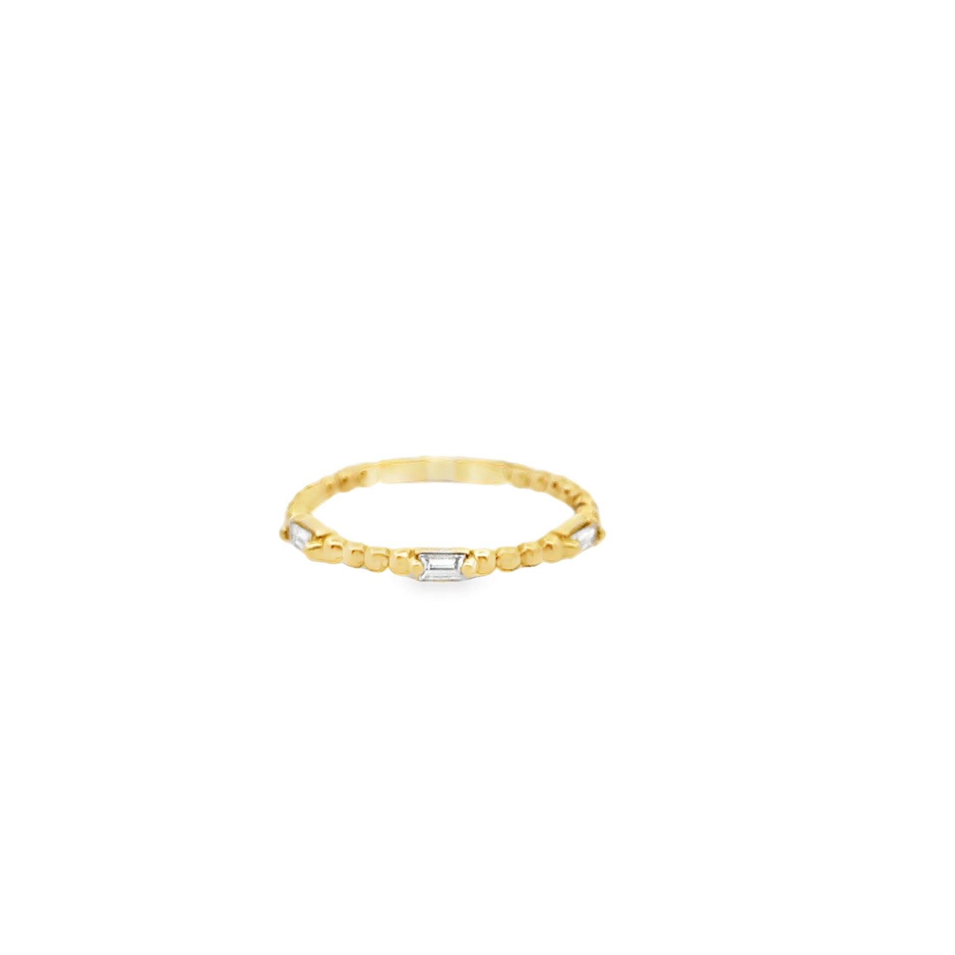 Beaded Baguette Diamond Ring - Kelly Wade Jewelers