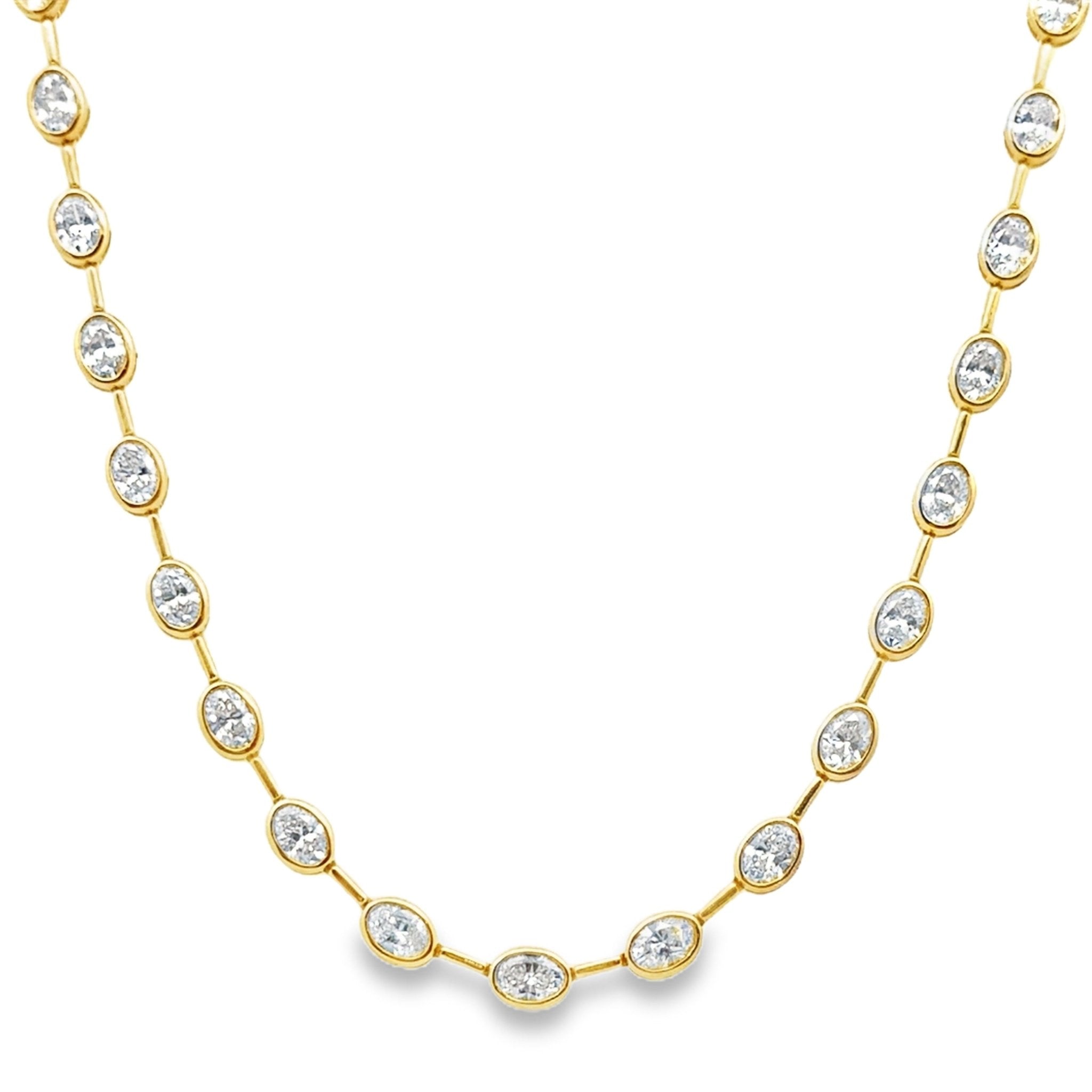 Bezel Set Diamond Spaced Necklace - Kelly Wade Jewelers