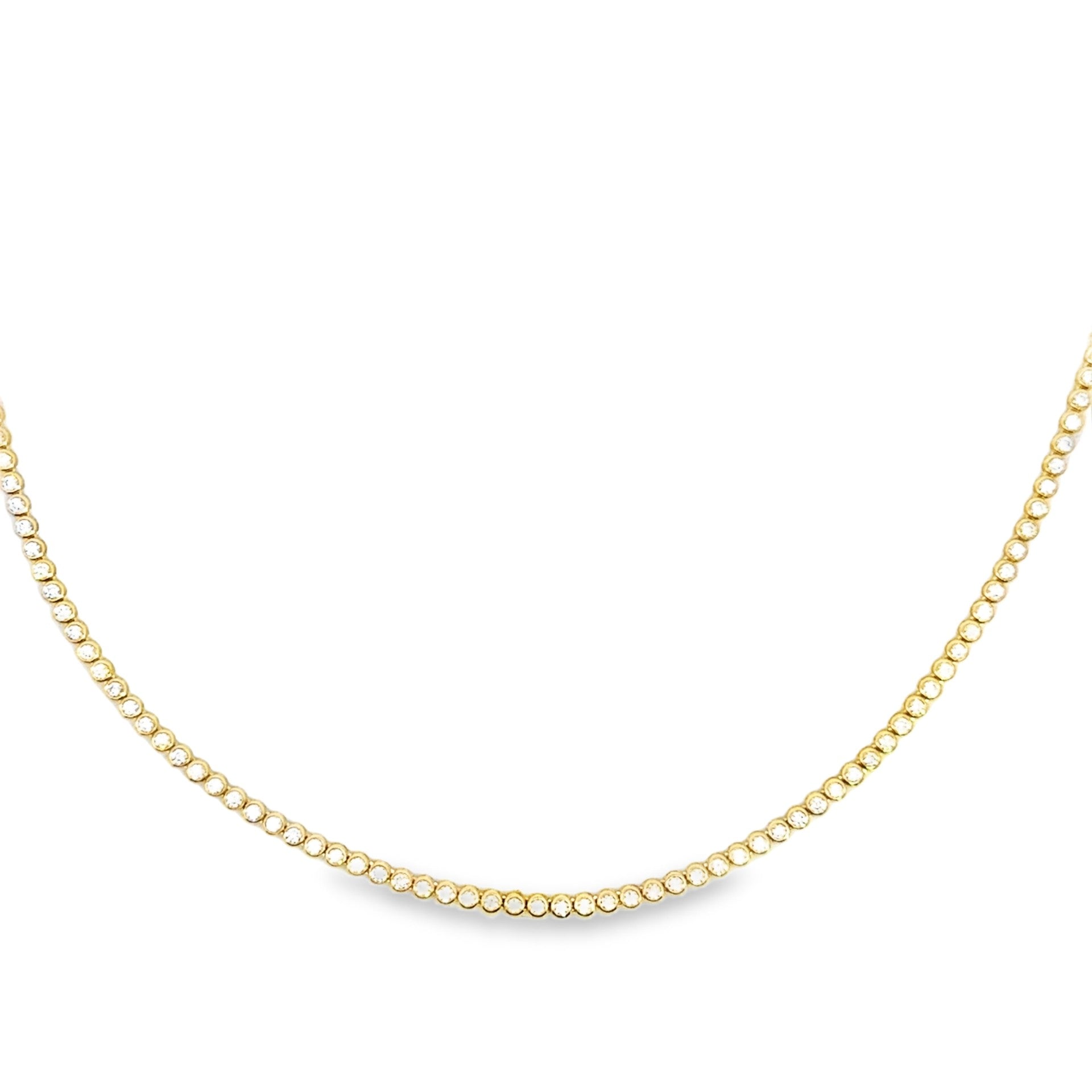 Bezel Set Diamond Tennis Necklace - Kelly Wade Jewelers