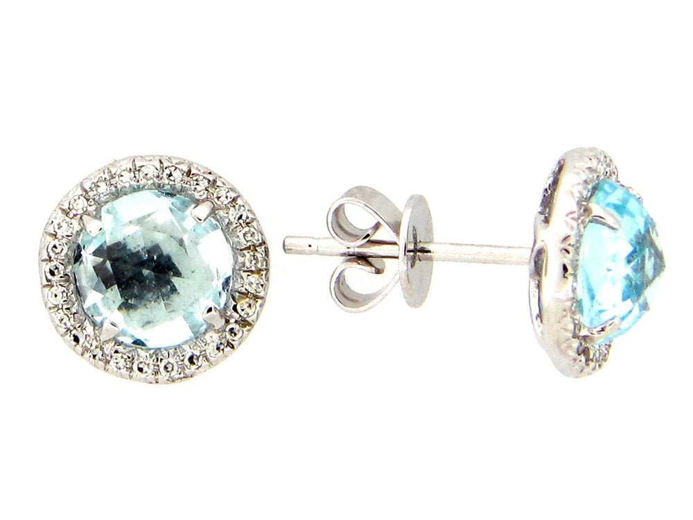 Blue Topaz and Diamond Earrings - Kelly Wade Jewelers Store