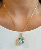 Blue Topaz & Diamond Pendant Necklace - Kelly Wade Jewelers