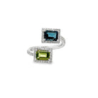 Blue Topaz & Peridot Bypass Ring - Kelly Wade Jewelers