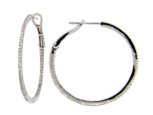 
                
                    Load image into Gallery viewer, 14k white gold diamond hoop ea
                
            