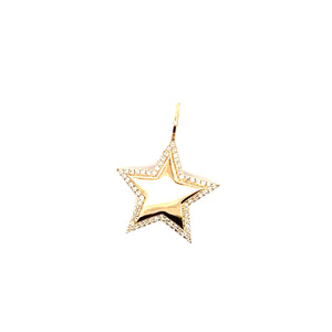 14k yellow gold puffy star wit