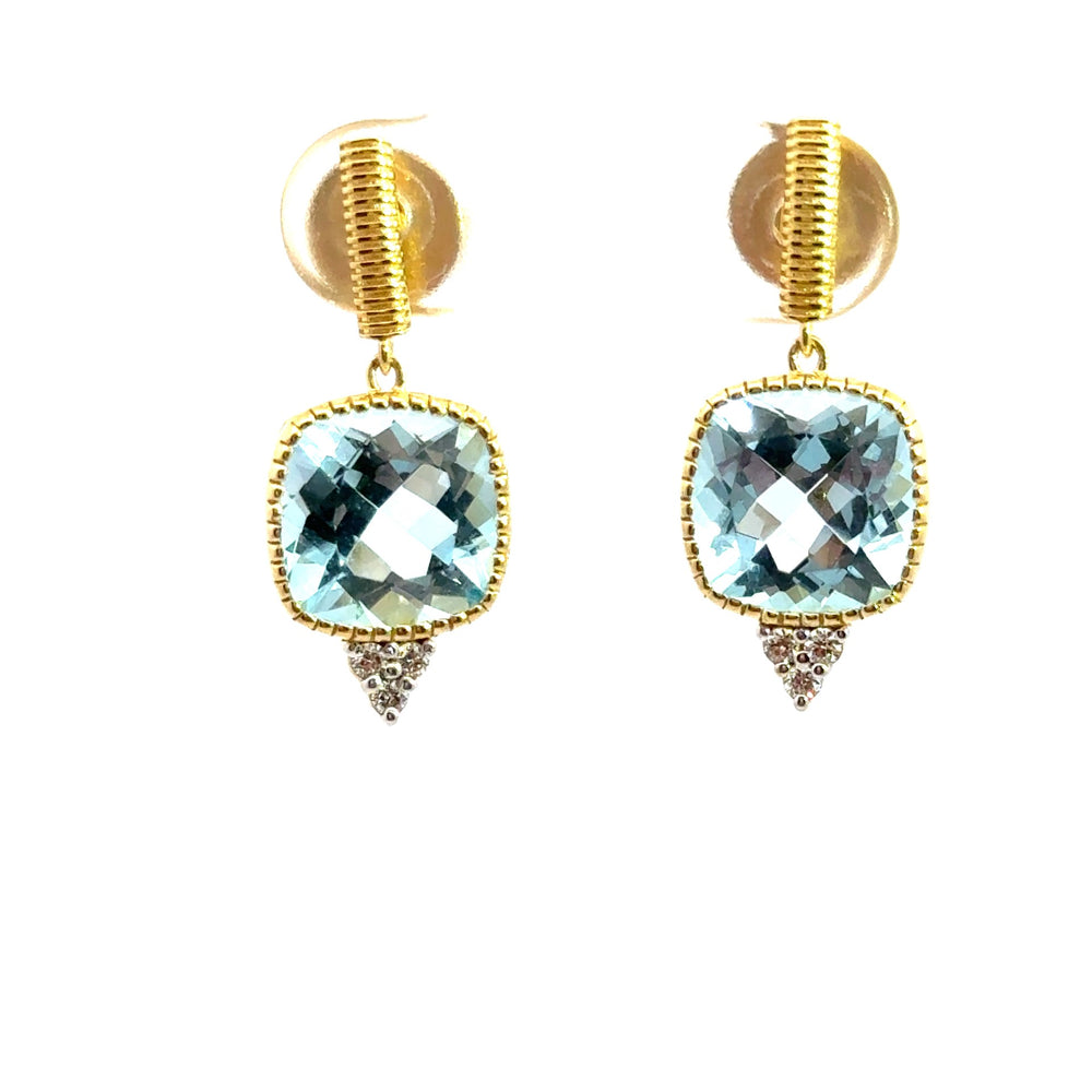 Sloane Steet sky blue topaz and diamond dangle earrings