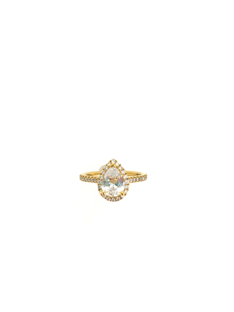 
                
                    Load image into Gallery viewer, Pear Halo Diamond Engagement Setting
                
            