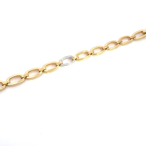 Oval link pave diamond bracelet