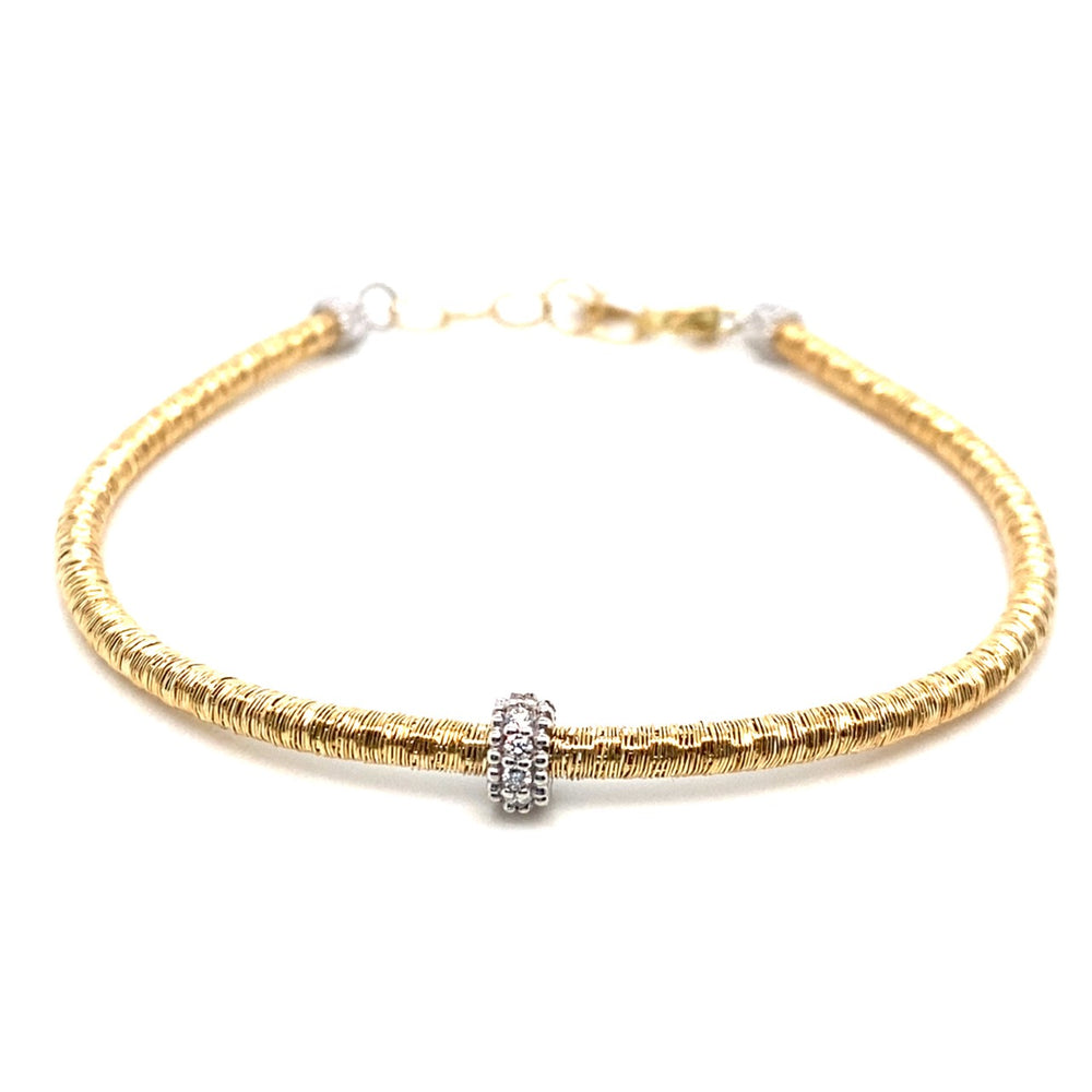 
                
                    Load image into Gallery viewer, 18KY Gold Bracelet w/ Diamond Rondel
                
            