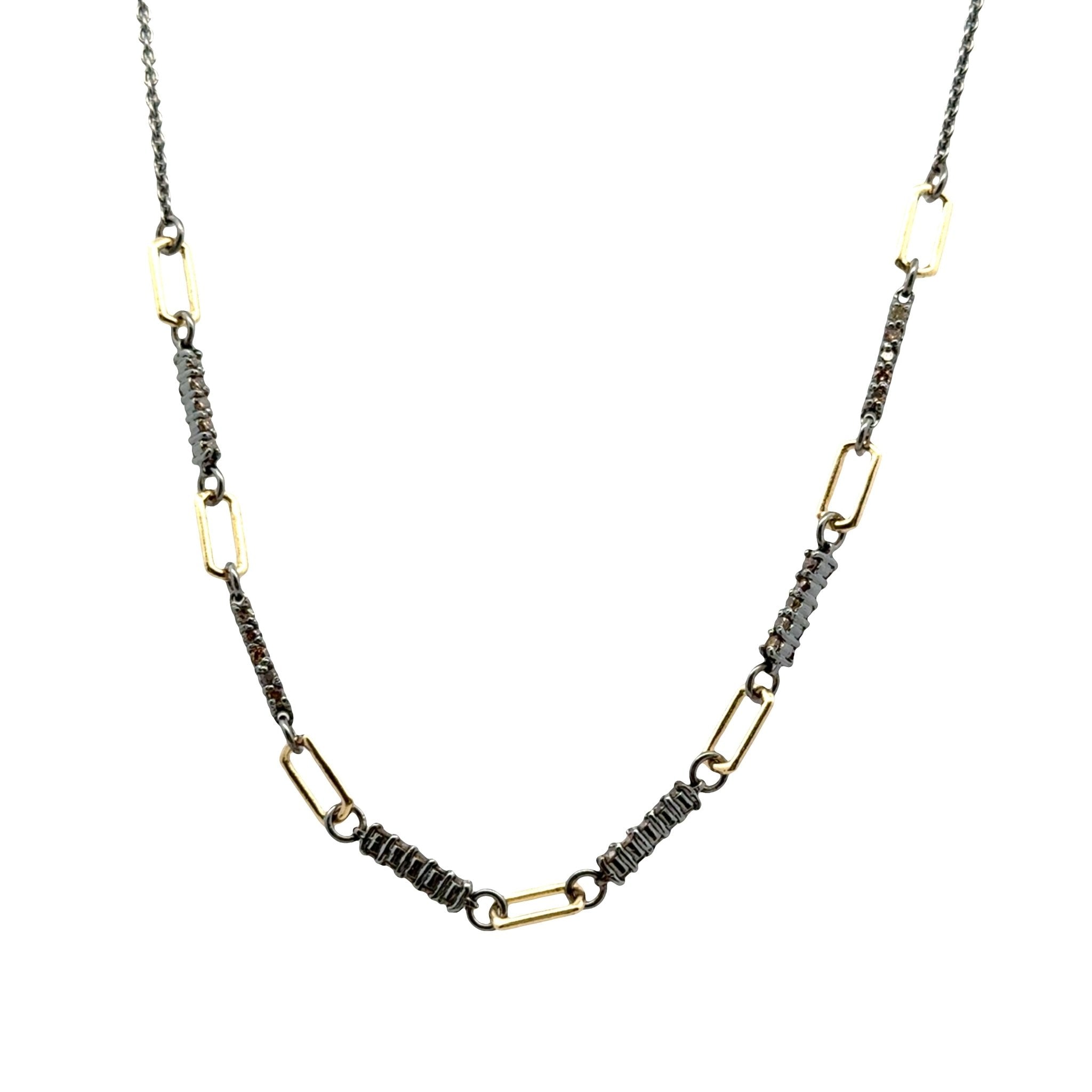 Champagne Diamond Link Necklace - Kelly Wade Jewelers