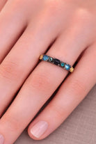 Champagne Diamond & London Blue Topaz Ring - Kelly Wade Jewelers