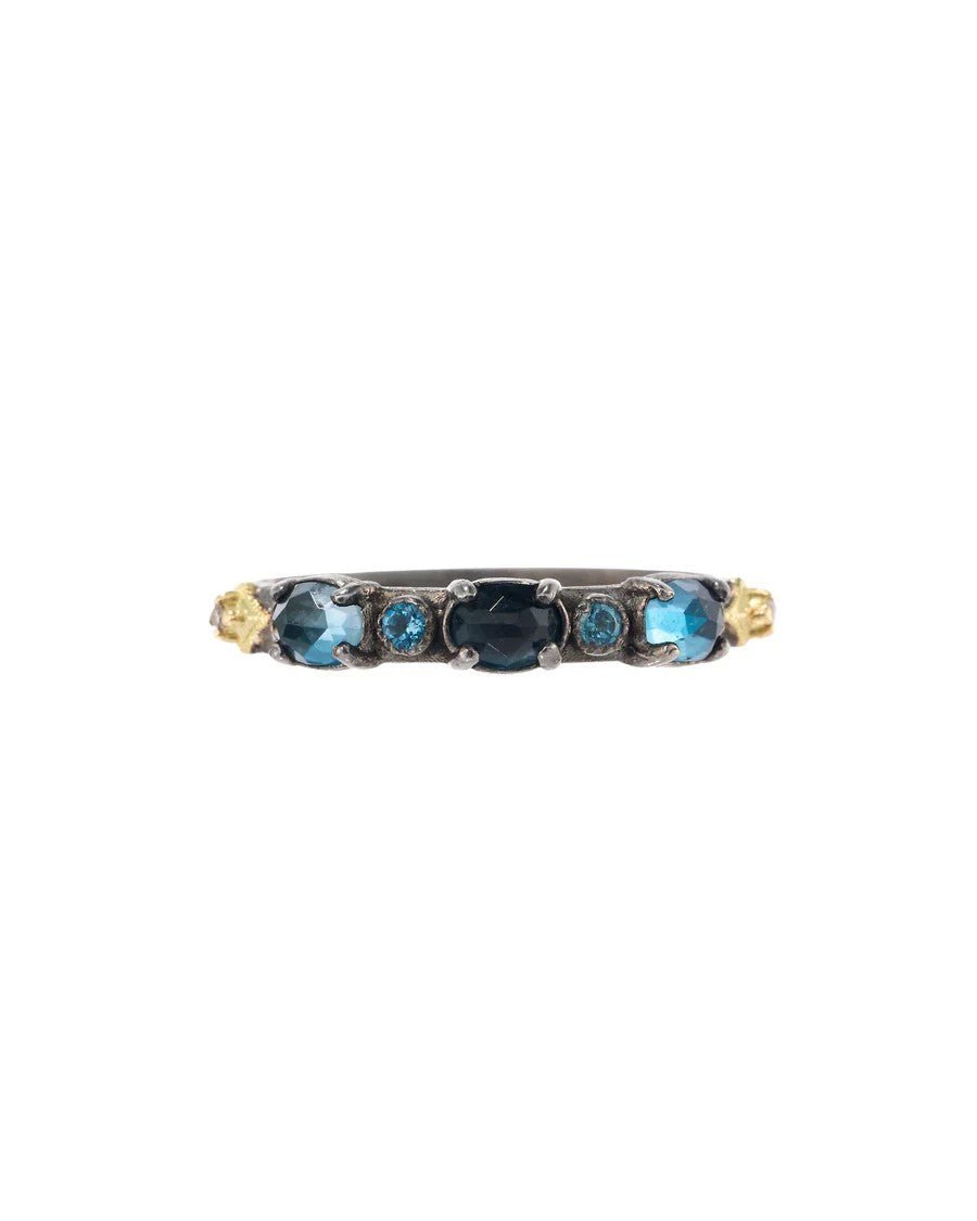 Champagne Diamond & London Blue Topaz Ring - Kelly Wade Jewelers